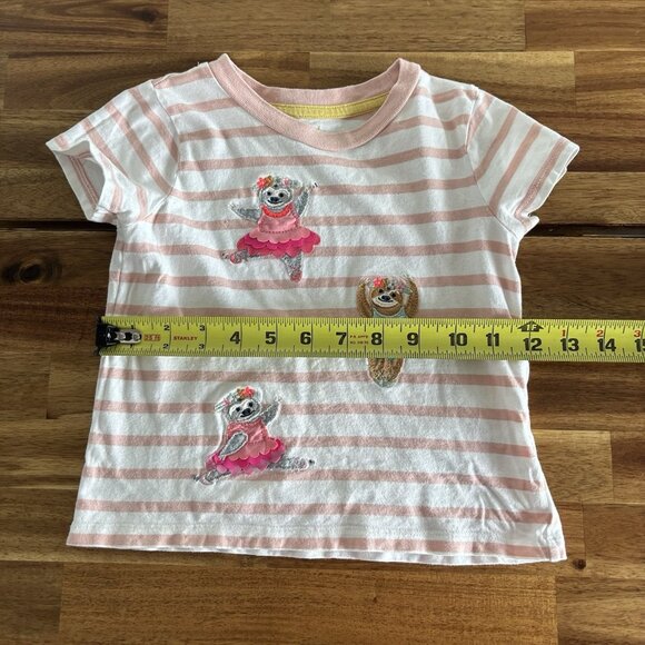 Mini Boden Appliqué Shirt Striped Ballerinas Short Sleeve Preppy 2-3 Years - Picture 12 of 13